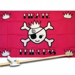 PIRATE PRINCESS CROWN 3' x 5'  Flag, Pole And Mount.