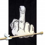MIDDLE  FINGER 3' x 5'  Flag, Pole And Mount.