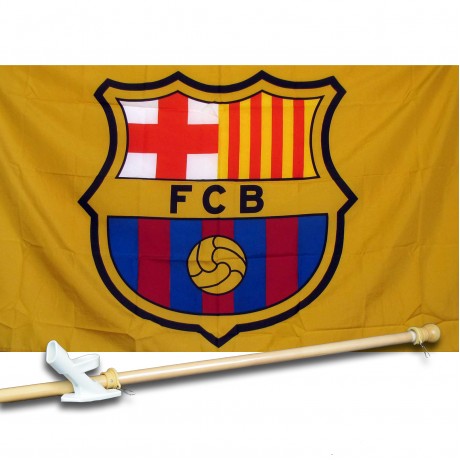 BARCELONA  FC MLS SOCCER 3' x 5'  Flag, Pole And Mount.