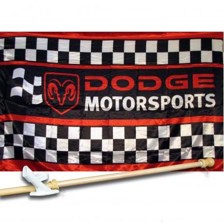 DODGE MOTORSPORTS 3' x 5'  Flag, Pole And Mount.