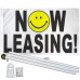 Now Leasing Smiley Face 3' x 5' Polyester Flag, Pole and Mount