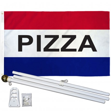 Pizza Patriotic 3' x 5' Polyester Flag, Pole and Mount