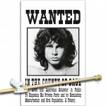 JIM MORRISON WANTED 3' x 5'  Flag, Pole And Mount.