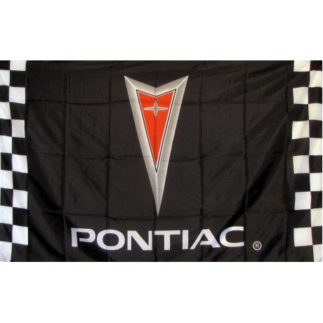 Pontiac With Checkers Automotive Logo 3'x 5' Flag