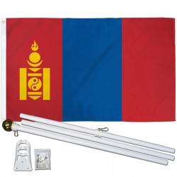 Mongolia 3' x 5' Polyester Flag, Pole and Mount