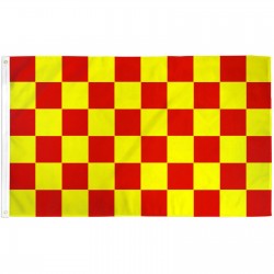 Checkered Red & Yellow 3' x 5' Polyester Flag