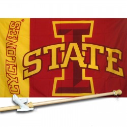 IOWA STATE CYCLONES 3' x 5'  Flag, Pole And Mount.