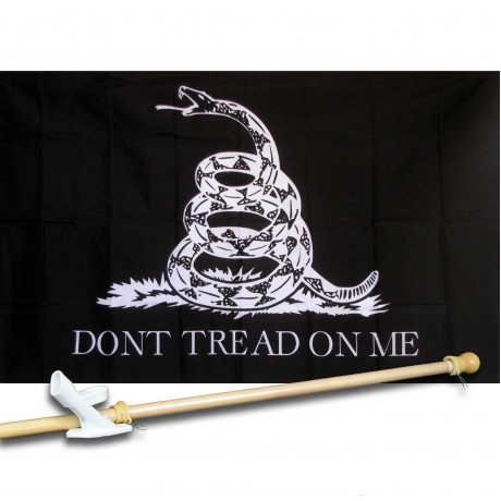DON'T TREAD ON ME 3' x 5'  Flag, Pole And Mount.