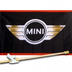 MINI COOPER 3' x 5'  Flag, Pole And Mount.