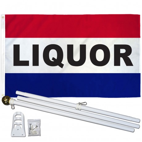 Liquor Patriotic 3' x 5' Polyester Flag, Pole and Mount