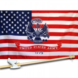 USA ARMY 3' x 5'  Flag, Pole And Mount.