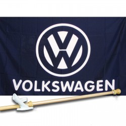 VOLKSWAGEN 3' x 5'  Flag, Pole And Mount.
