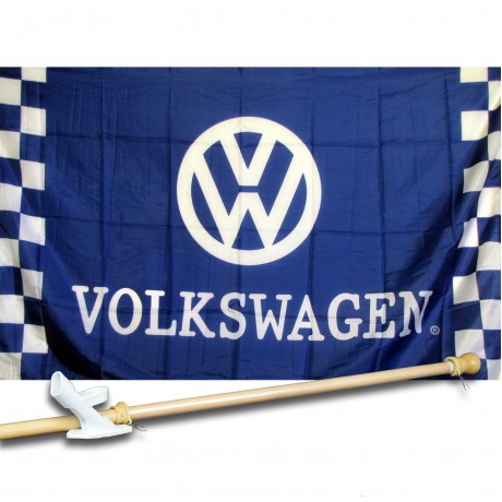 VOLKSWAGEN 3' x 5'  Flag, Pole And Mount.