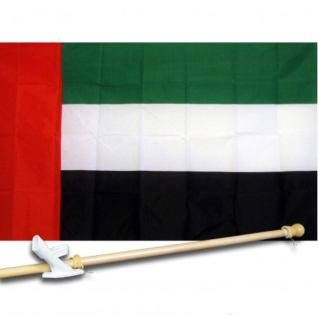 UNITED ARAB EMIRATES 3' x 5'  Flag, Pole And Mount.