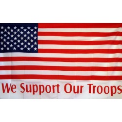 We Support Our Troops Red, White & Blue 3' x 5' Economy Flag