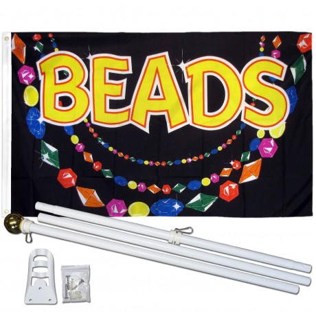 Beads 3' x 5' Polyestser Flag, Pole and Mount