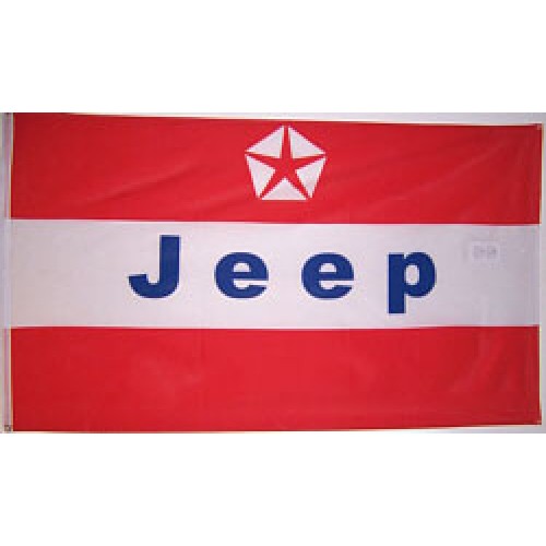 Jeep Red 3' x 5' Automotive Logo Flag (F1485) by