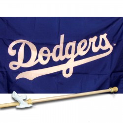 LOS ANGELES DODGERS 2' X 3'  Flag, Pole And Mount.