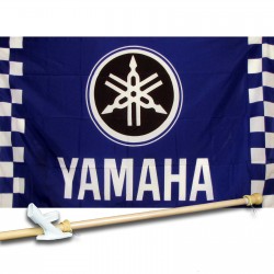 YAMAHA CHECKERED 3' x 5'  Flag, Pole And Mount.