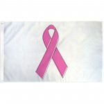 Breast Cancer Awareness White 3' x 5' Polyester Flag