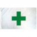 Green Cross White 3'x 5' Flag
