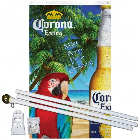 Corona Parrot Vertical 3' x 5' Polyester Flag, Pole and Mount