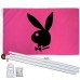 Playboy Bunny Pink 3' x 5' Polyester Flag, Pole and Mount