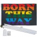 Born This Way Rainbow 3' x 5' Polyester Flag, Pole and Mount
