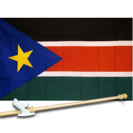 SOUTH SUDAN COUNTRY 3' x 5'  Flag, Pole And Mount.