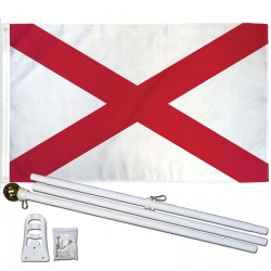 Alabama State 2' x 3' Polyester Flag, Pole and Mount