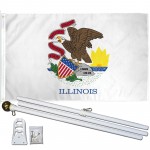 Illinois State 2' x 3' Polyester Flag, Pole and Mount