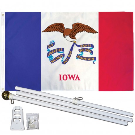 Iowa State 2' x 3' Polyester Flag, Pole and Mount