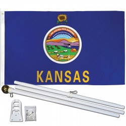 Kansas State 2' x 3' Polyester Flag, Pole and Mount