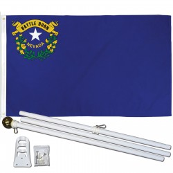 Nevada State 2' x 3' Polyester Flag, Pole and Mount