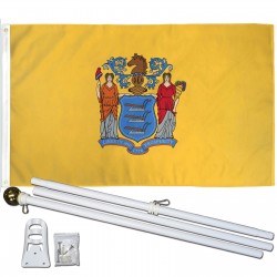 New Jersey State 2' x 3' Polyester Flag, Pole and Mount