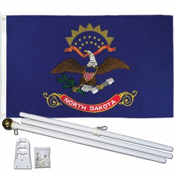 North Dakota State 2' x 3' Polyester Flag, Pole and Mount
