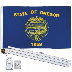 Oregon State 2' x 3' Polyester Flag, Pole and Mount