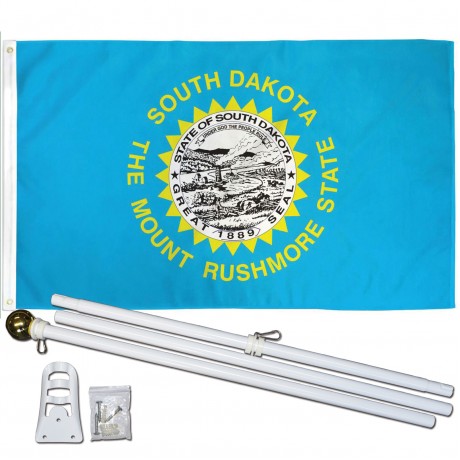 South Dakota State 2' x 3' Polyester Flag, Pole and Mount