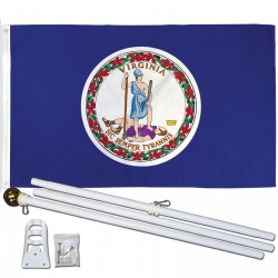 Virginia State 2' x 3' Polyster Flag, Pole and Mount