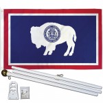 Wyoming State 2' x 3' Polyester Flag, Pole and Mount