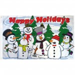 Happy Holidays Snowmen 3' x 5' Polyester Flag