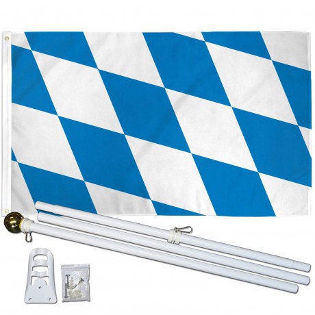Bavaria 3' x 5' Polyester Flag, Pole and Mount