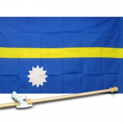 NAURU COUNTRY 3' x 5'  Flag, Pole And Mount.