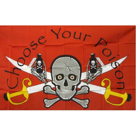 Name Your Poison Skull & Swords 3'x 5' Pirate Flag