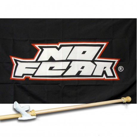 NO  FEAR 3' x 5'  Flag, Pole And Mount.