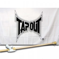 TAPOUT WHITE 3' x 5'  Flag, Pole And Mount.