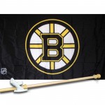 BOSTON BRUINS 3' x 5'  Flag, Pole And Mount