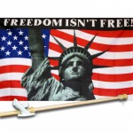 Freedom Isn't Free 3' x 5' polyester Flag, Pole And Mount.