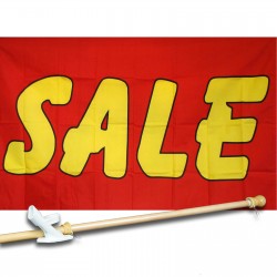 Sale Red Yellow 3' x 5' Polyester Flag, Pole and Mount
