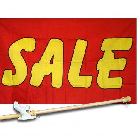Sale Red Yellow 3' x 5' Polyester Flag, Pole and Mount